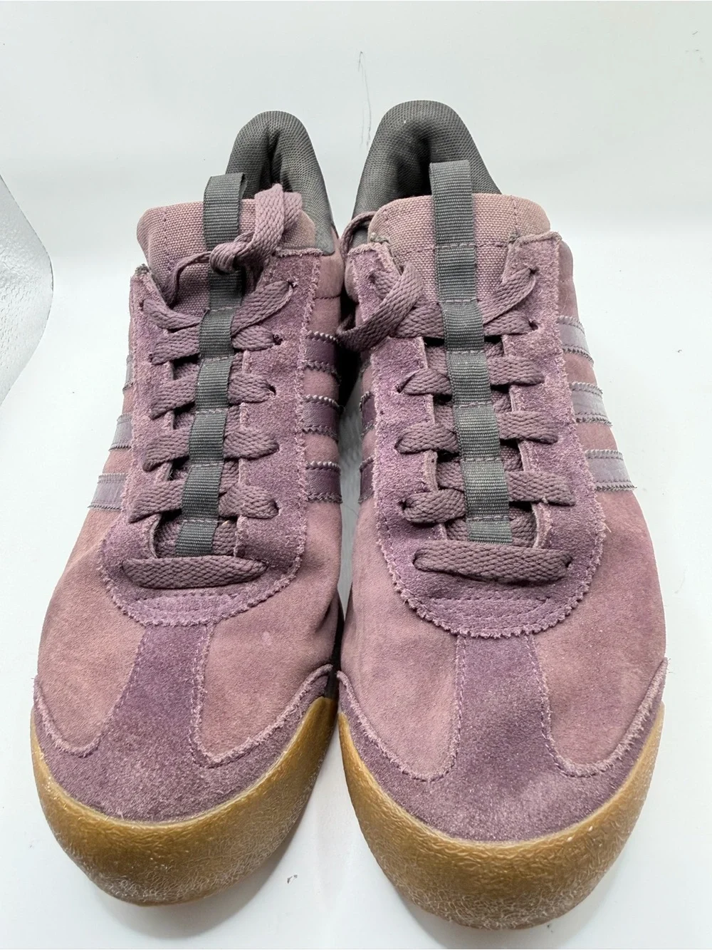adidas Men's Suede Sneakers in Plum with Gum Sole
